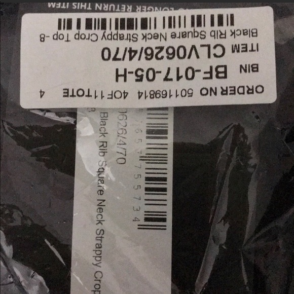 NWT PRETTYLITTLETHING Black Rib Square Crop Top S - Picture 6 of 6